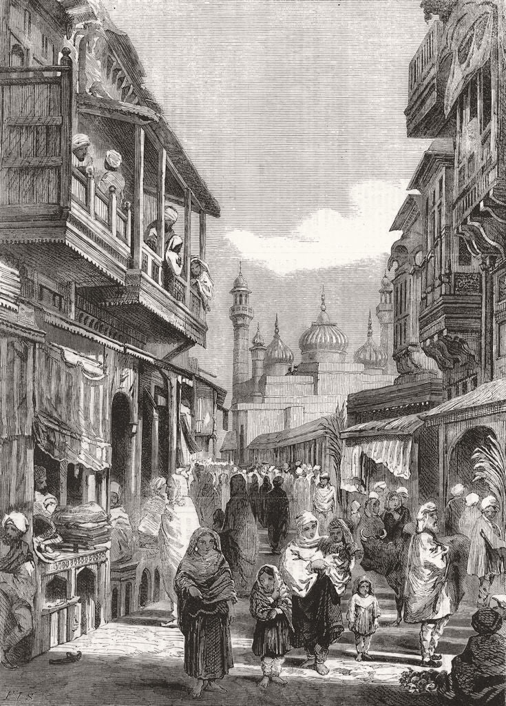 PAKISTAN. Street scenes in Lahore 1858 old antique vintage print picture